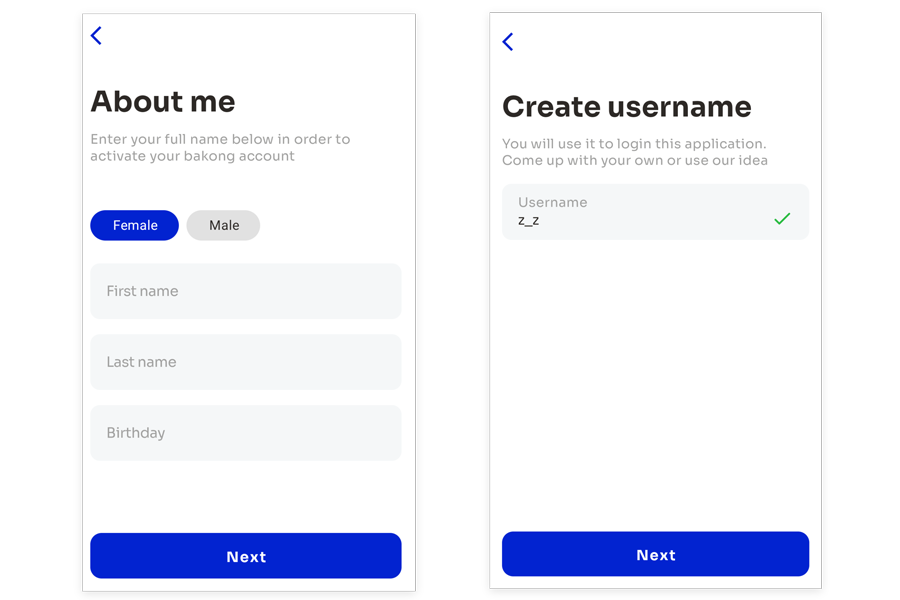 User Information and Username Setup